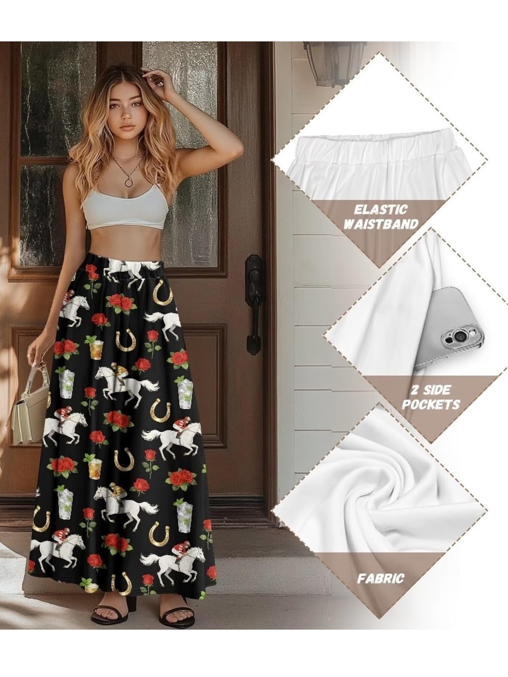 Women’s Maxi Derby Horse Skirt - Picture 4 of 5